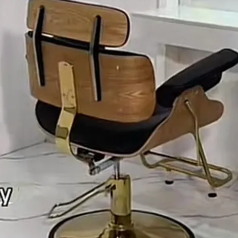 Wood Frame L-Shape Salon Styling Chair