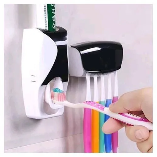 Tooth Paste Dispenser And Brush Holder