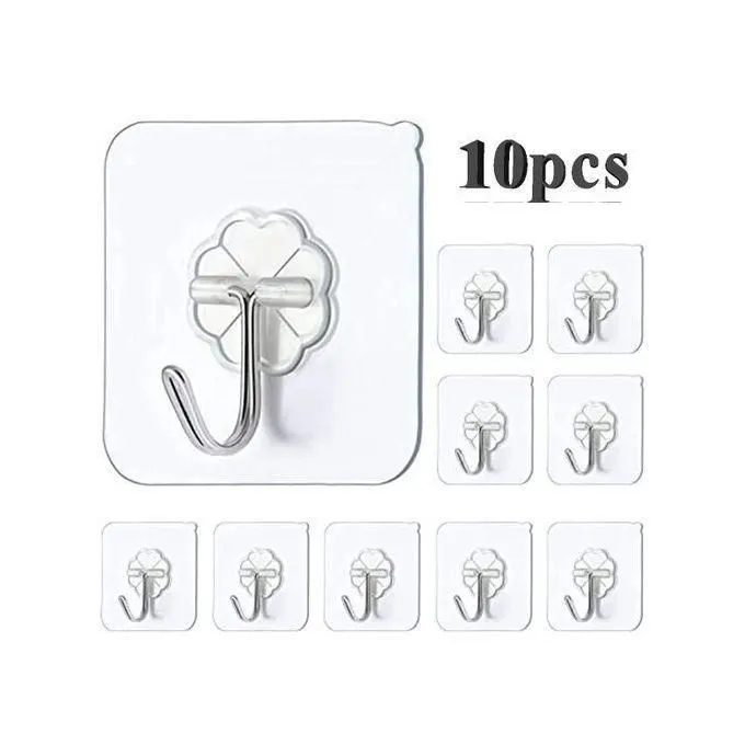 10PCS Strong Traceless Hooks Self-adhesive Hooks