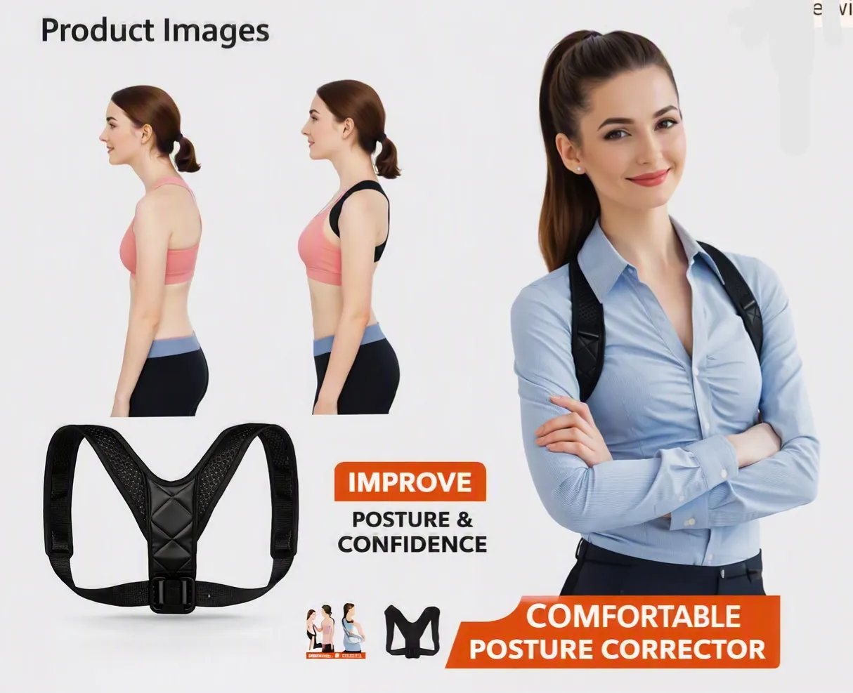 Back, lumber, neck & Shoulder Posture Corrector/support For Men And Women